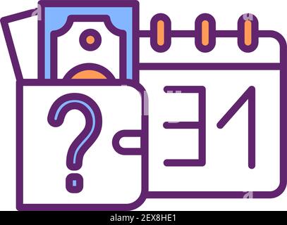 Defaulting on wage payments RGB color icon Stock Vector