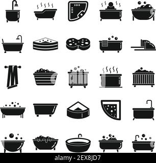 Jacuzzi icons set, simple style Stock Vector