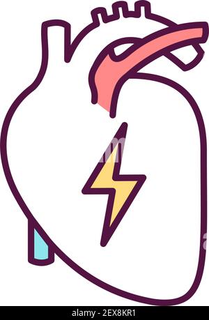 Heart attack RGB color icon Stock Vector Image & Art - Alamy