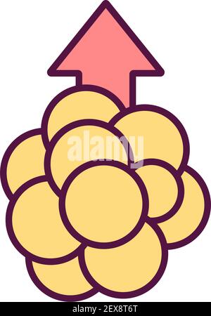 High cholesterol levels RGB color icon Stock Vector