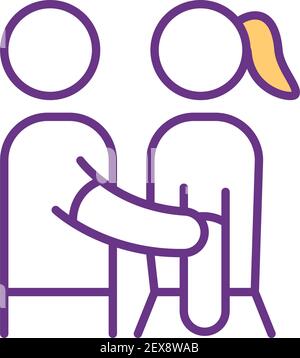 Emotional support RGB color icon Stock Vector