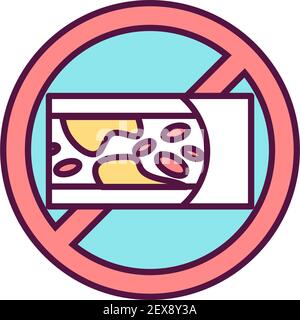 High cholesterol level reduction RGB color icon Stock Vector