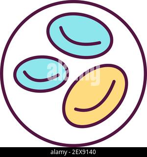 Blood sugar concentration RGB color icon Stock Vector