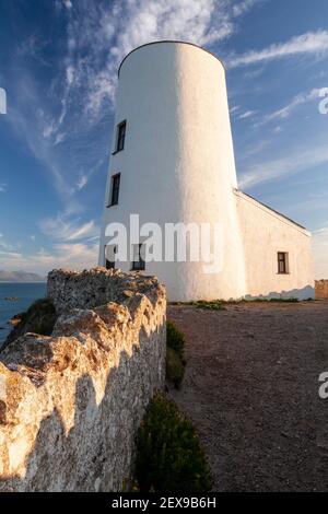 Goleudy Tŵr Mawr - Big Tower on Llanddwyn Island, Anglesey, North Wales Stock Photo