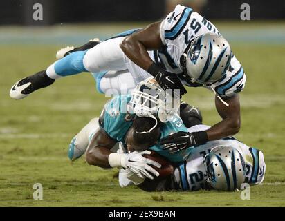 Miami Dolphins helmet on the field during Monday Night Football game  against the Miami Dolphins at Sun Devil Stadium. The Chargers' home game  was moved from Qualcomm Stadium in San Diego to