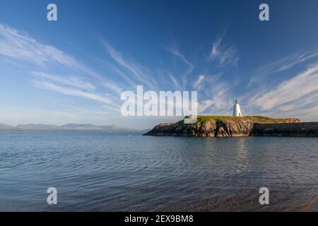 Goleudy Tŵr Bach - Little Tower on Llanddwyn Island, Anglesey, North Wales Stock Photo