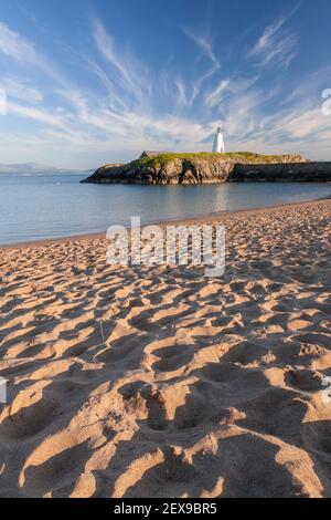Goleudy Tŵr Bach - Little Tower on Llanddwyn Island, Anglesey, North Wales Stock Photo