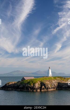 Goleudy Tŵr Bach - Little Tower on Llanddwyn Island, Anglesey, North Wales Stock Photo
