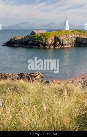 Goleudy Tŵr Bach - Little Tower on Llanddwyn Island, Anglesey, North Wales Stock Photo