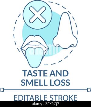 Lossing taste and smell concept icon Stock Vector