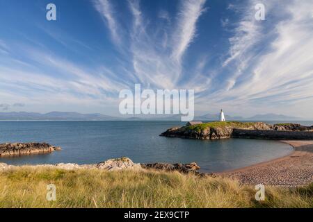 Goleudy Tŵr Bach - Little Tower on Llanddwyn Island, Anglesey, North Wales Stock Photo