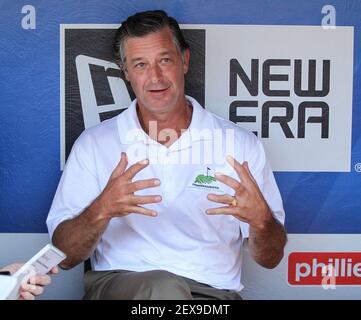 Philadelphia Phillies pitcher Jamie Moyer and wife, Karen, pose with Dane  Gainey, a camper from the Moyer Foundation, at Citizens Bank Park in  Philadelphia, Pennsylvania, on April 5, 2007. Gainey attended Camp