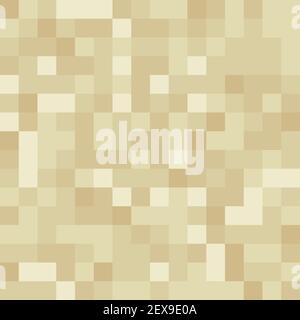 Pixel minecraft style land block background. Concept of game pixelated seamless square beige material background. Vector illustration. Stock Vector