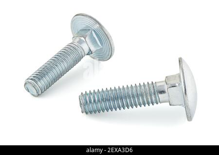 Round head square neck bolts, cut out, photo stacking Stock Photo