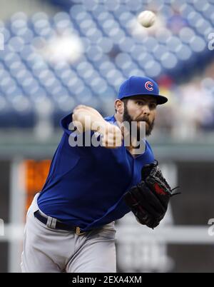 Chicago Cubs pitcher Jake Arrieta (49) during game against the New York  Mets at Citi Field in Queens, New York, July 2, 2015. Cubs defeated Mets  6-1. (Tomasso DeRosa via AP Stock Photo - Alamy