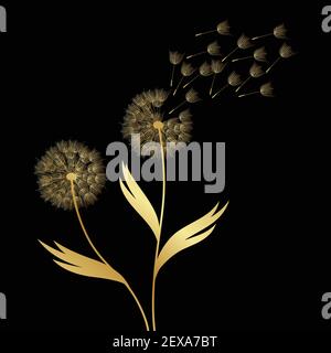dandelion flower, vector Stock Vector