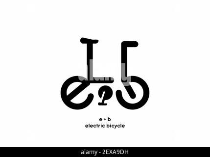 eb initial letter electric bicycle design Stock Vector
