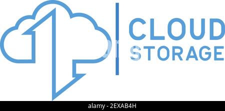 cloud storage service logo. vector illustration Stock Vector