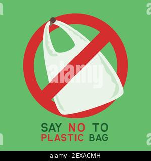say no to plastic concept for better future. vector illustration Stock Vector