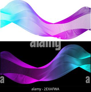 Wavy multicolor abstract line stripes. Abstract wave element for design. Digital frequency track equalizer. Stylized line art on white background Stock Vector