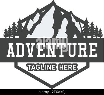 adventure logo with text space for your slogan / tag line isolated on white background, vector illustration Stock Vector