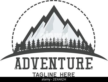 adventure logo with text space for your slogan / tag line isolated on white background, vector illustration Stock Vector