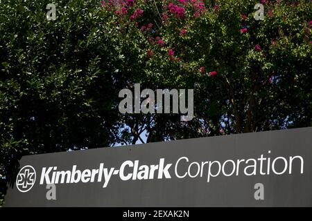 A logo sign outside of the headquarters of the Kimberly-Clark ...