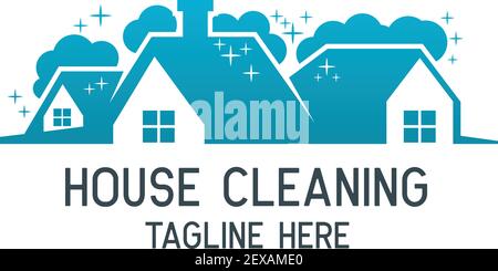 cleaning service logo with text space for your slogan, tagline, vector illustration Stock Vector