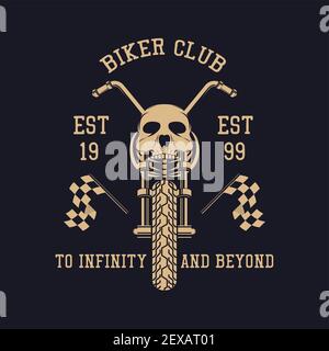 motorcycle logo emblems and insignia on black background. vector illustration Stock Vector