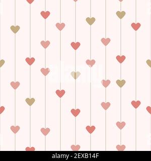 Colorful Hearts strips seamless pattern Stock Vector