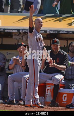 Giants manager Bruce Bochy in the dugout with his wife Kim Bochy News  Photo - Getty Images