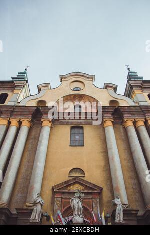 Franciscan Church of St. Mary Magdalene and Our Lady in the old town Przemysl, Poland. It was built in the 18th century in late-baroque and classical Stock Photo