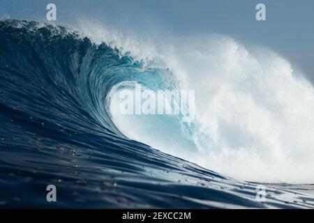 Powerful wave breaking in Atlantic Ocean Stock Photo