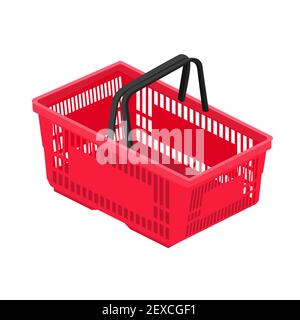 Shopping basket in supermarket and store Stock Vector