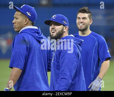 This is a 2015 photo of Salvador Perez of the Kansas City Royals baseball  team. This image reflects the Kansas City Royals active roster as of  Friday, Feb. 27, 2015, when this