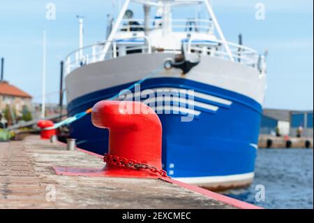 Ship in a harbor Stock Photo