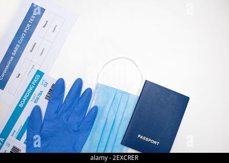 https://l450v.alamy.com/450v/2excrer/documents-and-items-for-air-travel-during-the-covid-19-epidemic-passport-ticket-pcr-test-for-covid-19-face-mask-gloves-on-a-white-background-cop-2excrer.jpg