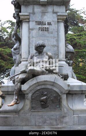 Monument to Fernando de Magallanes in Punta Arenas, Chile Stock Photo