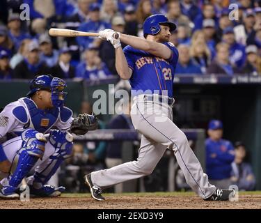 National League All-Star Daniel Murphy, of the New York Mets, walks off the  field after striking out to end the eighth inning of the 2014 MLB All Star  Game against the American