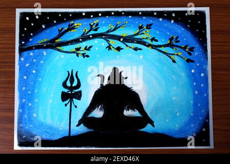 Shiva Natarajan Canvas Art Handpainted Painting Masterpiece
