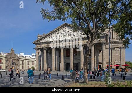 Teatro Degollado / Degollado Theater, neoclassical Mexican theatre at the central plaza in the city Guadalajara, Jalisco, Mexico Stock Photo