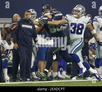 Seattle Seahawks tight end Jimmy Graham (88) brushes off a tackle by  Carolina Panthers outside linebacker A.J. Klein (56) at CenturyLink Field  in Seattle, Washington on December 4, 2016. Graham caught six