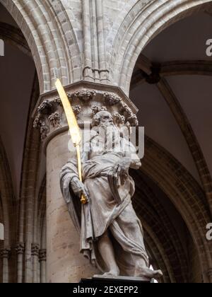 Interior of the Cathedral of St. Michael and St. Gudula Stock Photo