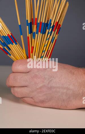 Start Of A Mikado Match With The Family Stock Photo