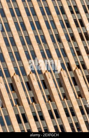 Looking up at the front of NBC building from the Chicago river Chicago Illinois Stock Photo