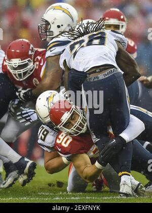 Kansas City Chiefs linebacker Melvin Ingram during the first half of the  NFL AFC Championship football game against the Cincinnati Bengals, Sunday,  Jan. 30, 2022 in Kansas City, Mo.. (AP Photos/Reed Hoffmann