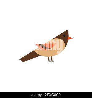Sparrow. Icon. Simple style. Vector illustration isolated on white background. Stock Vector