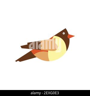 Sparrow. Icon. Simple style. Vector illustration isolated on white background. Stock Vector