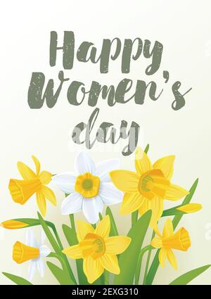 Lettering made for postcard, inspirational quote, 8 March holiday card. International Happy Womens Day. Trendy Design Template. Vector illustration Stock Vector