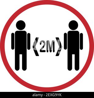 great keep distance 2 meters sign vector illustration Stock Photo